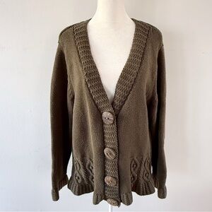 Katie Todd Women Cable Knit Cardigan Medium Art To Wear Indie Granola Woodland